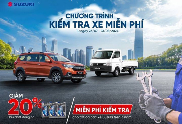 Thông báo chương trình kiểm tra xe Suzuki miễn phí 2024